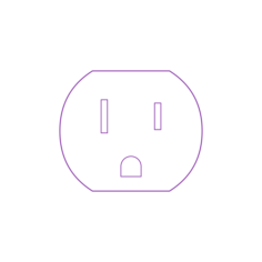 Fixtures Electrical Plugs Sockets Type B Plug Socket Stencil Svg Design File, Free Vectors File
